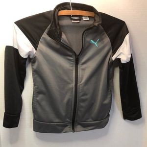 Puma Size 6 Boys Grey Zip Jacket